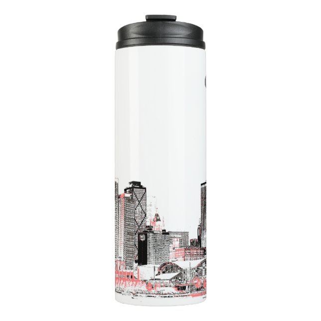 Moderner Chicago Skyline Thermal Tumbler Thermosbecher (Vorderseite)