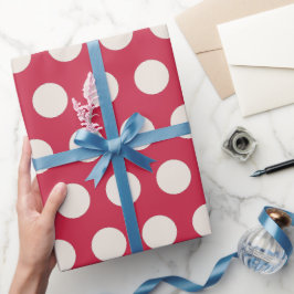 Moderner Chili Pepper und Cream Polka Dots Weihnac Geschenkpapier