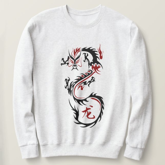 Moderner chinesischer Drache Sweatshirt (Design vorne)
