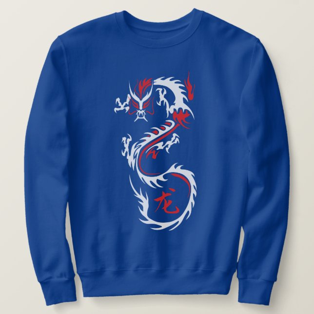 Moderner chinesischer Drache Sweatshirt (Design vorne)