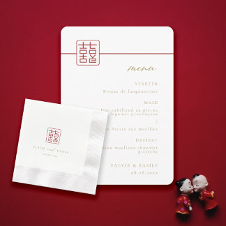 Moderner chinesischer Hochzeitstisch für doppeltes Serviette