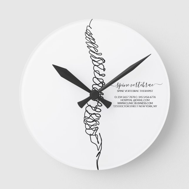 Moderner Chiropraktiker Chiropraktik-Profi Runde Wanduhr (Vorderseite)