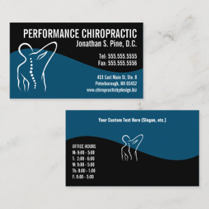 Moderner Chiropraktor mit Rückenlehne Visitenkarte