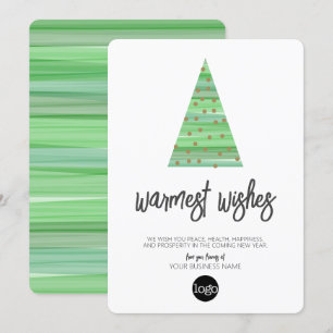 Moderner Christbaum - Aquarellschrift Business Feiertagskarte