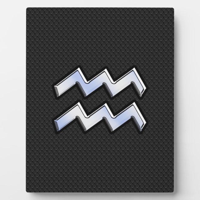 Moderner Chrome wie Aquarius Zodiac Sign auf Schla Fotoplatte (Vorderseite)
