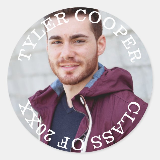 Moderner Circle Abschluss Class Umschlag Aufkleber (Vorderseite)