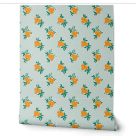 Moderner Citrus Orange Muster Pegel Stiel Tapete