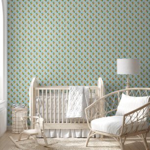 Moderner Citrus Orange Muster Pegel Stiel Tapete