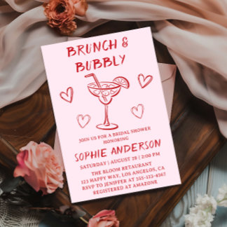 Moderner Cocktail-Brunch & Champagner-Brautjungfer Einladung