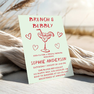 Moderner Cocktail-Brunch & Champagner-Brautjungfer Einladung