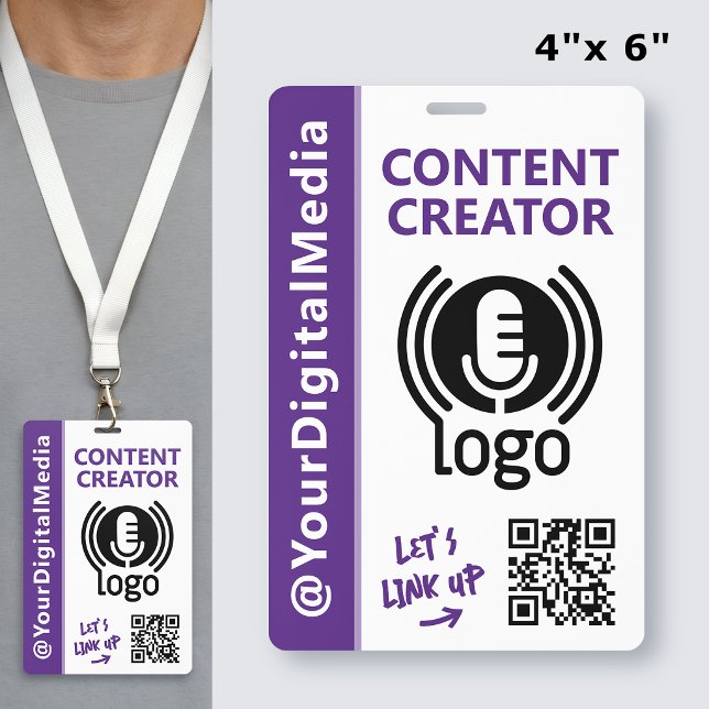 Moderner Content Creator Networking ID Purple Pass Ausweis (Von Creator hochgeladen)