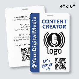 Moderner Content-Creator-Netzwerk-ID Navy-Pass Ausweis
