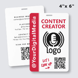 Moderner Content-Creator-Netzwerk-ID-Rotpass Ausweis