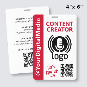 Moderner Content-Creator-Netzwerk-ID-Rotpass Ausweis
