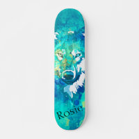 Moderner cooler, aquamarin-blaugrüner Wolf
