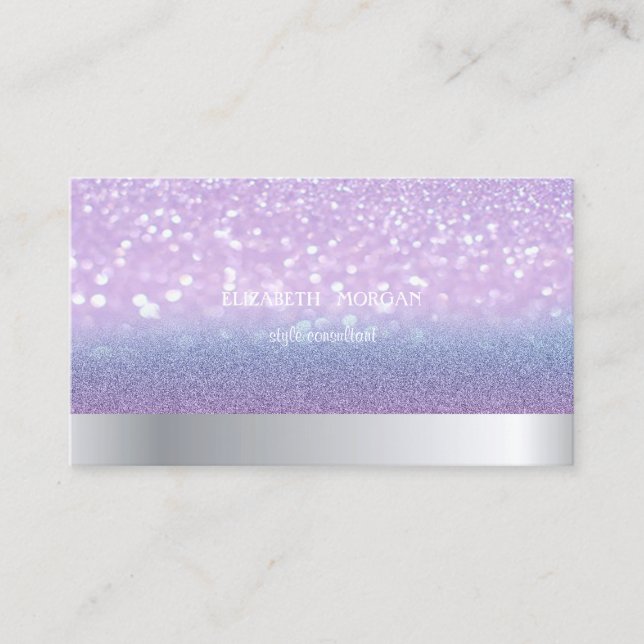 Moderner Cooler Beruflicher Glitzer Bokeh Ombre Visitenkarte (Vorderseite)