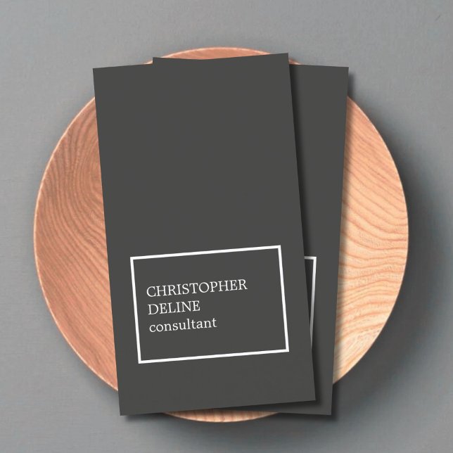 Moderner Cooler Dark Gray White Consultant Visitenkarte (Von Creator hochgeladen)