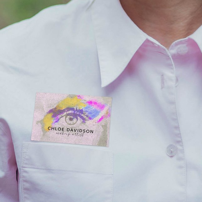 Moderner, Cooler, expressiver Makeup-Künstler Namensschild (Von Creator hochgeladen)