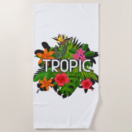 Moderner cooler Hibiskus tropischer Grün Sommer Strandtuch