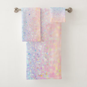 Moderner Cooler Ombre Glitzer Bokeh Badhandtuch Set