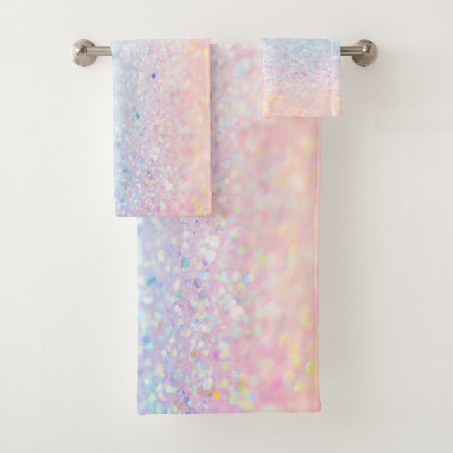 Moderner Cooler Ombre Glitzer Bokeh Badhandtuch Set (Insitu)