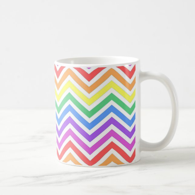 Moderner, cooler, trendiger, farbenfroher Regenbog Kaffeetasse (Rechts)