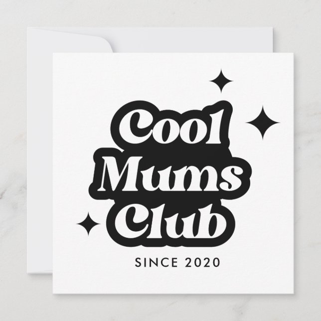Moderner Cooler Zimmerclub Retro Vintag Groovy Einladung (Vorderseite)