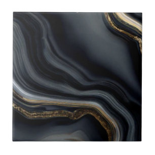 Moderner Cracked Gold schwarzer Marmor Stylist Fliese