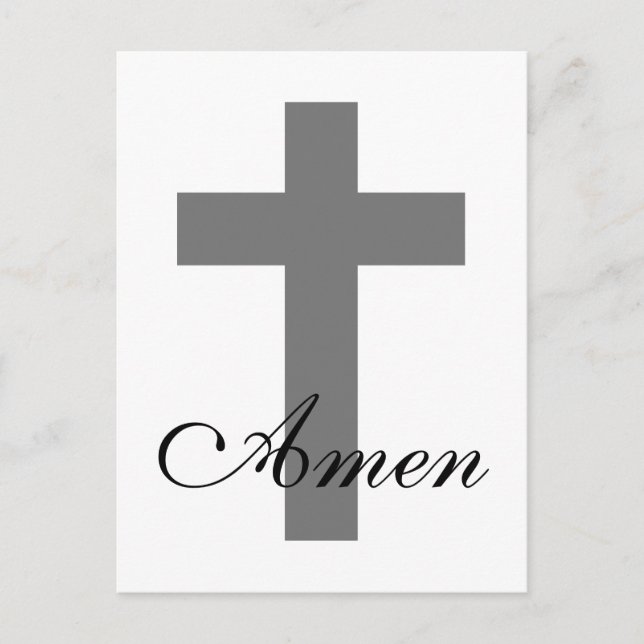 moderner CROSS + AMEN | Postkarte (Vorderseite)