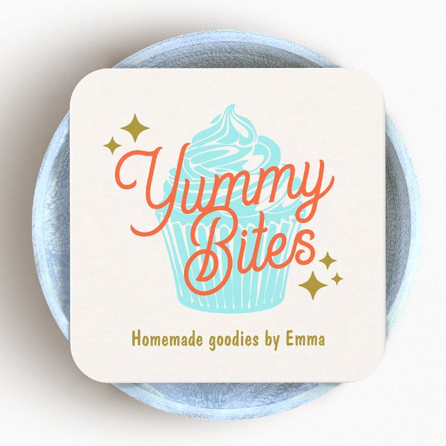 Moderner Cupcake Baker Quadratische Visitenkarte (Von Creator hochgeladen)