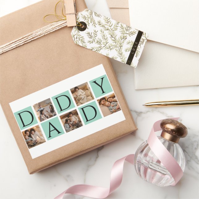 Moderner Daddy Foto Collage Sticker - Custom 5 Fot (Schenken)