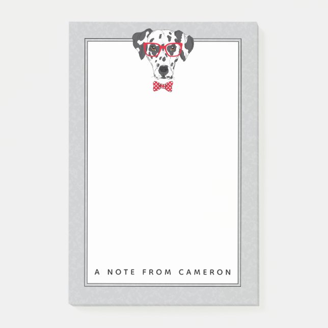 Moderner Dalmatiner | addieren Ihren Namen Post-it Klebezettel (Vorderseite)