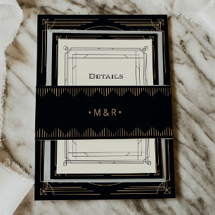 Moderner Deko Elegante Black and Imitate Gold We Einladungsbanderole