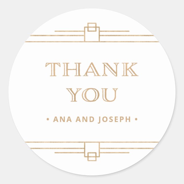 Moderner Deko | Elegante Imitate Gold und White We Runder Aufkleber (Vorderseite)