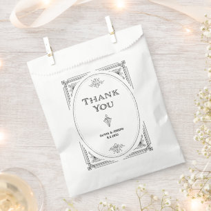 Moderner Deko   Elegante Schwarz-Weiß-Hochzeit Geschenktütchen