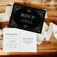 Moderner Deko | Eleganter RSVP für Schwarze und Go