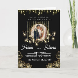 Moderner Deko Eleganter Schwarz und Gold Einladung