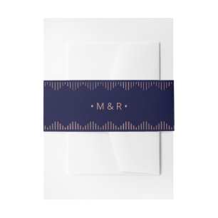 Moderner Deko Imitate Rose Gold und Navy Blue We Einladungsbanderole
