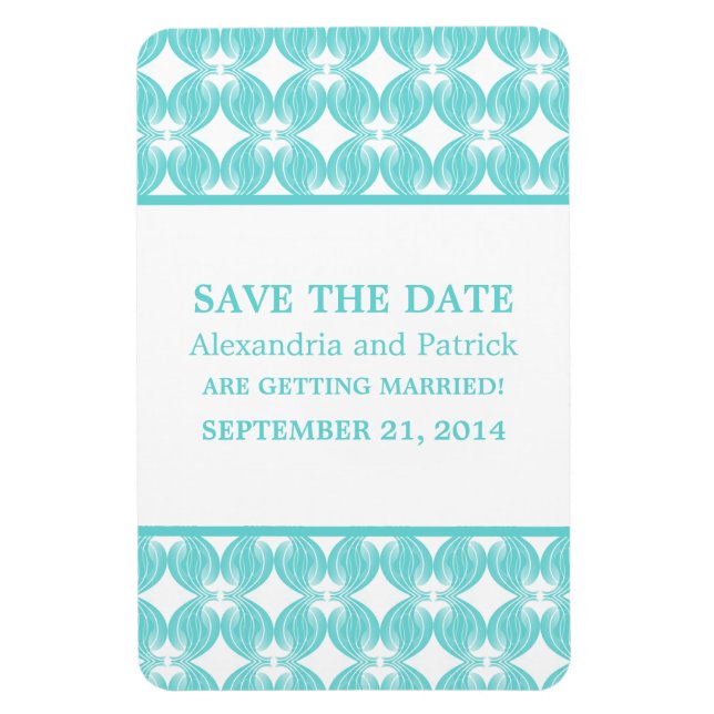 Moderner Deko Save the Date Magnet, Aqua Magnet (Vertikal)