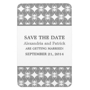 Moderner Deko Save the Date Magnet, grau Magnet