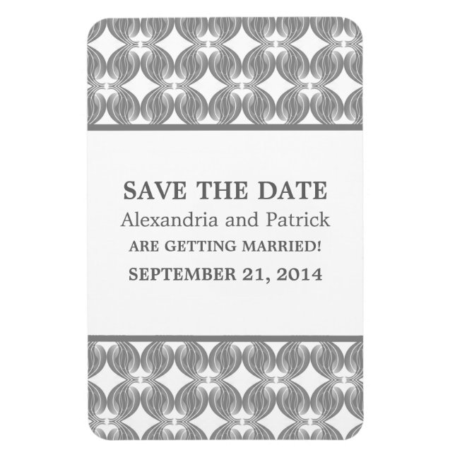Moderner Deko Save the Date Magnet, grau Magnet (Vertikal)