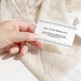 Moderner Deko | Schwarz-Weiß-Hochzeitsdetails Begleitkarte