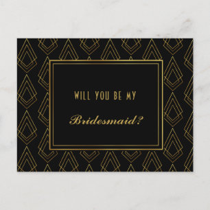 Moderner Deko Werden Sie meine Bridesmaid-Karte se Einladungspostkarte