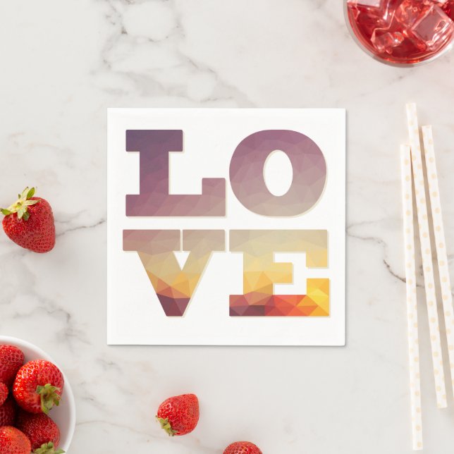 Moderner Design farbiger Sonnenuntergang Liebe Tex Serviette (Beispiel)