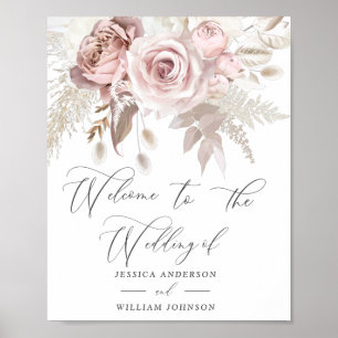 Moderner Designer Dusty Rose Blush Wedding Poster