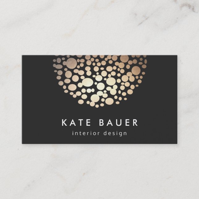 Moderner Designer für Schwarz und Gold - Innenbere Visitenkarte (Vorderseite)