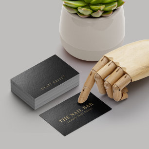 Moderner Designer Minimaler Schwarz & Gold Embosse Visitenkarte