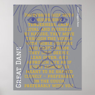 Moderner Deutsche-Dogge-Plakat grün Poster
