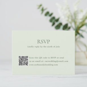 Moderner deutscher QR-Code Elegante Hochzeit RSVP Karte