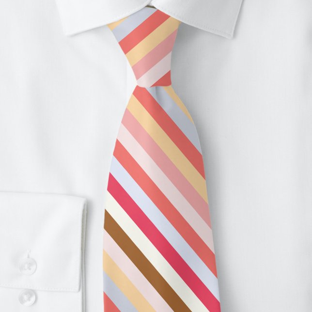 Moderner Diagonal-Marmelade-Streifen Krawatte (Modern muted diagonal candy stripe neck tie)